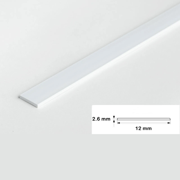 1 Metre Durable PVC Flat Bar in Multiple Sizes