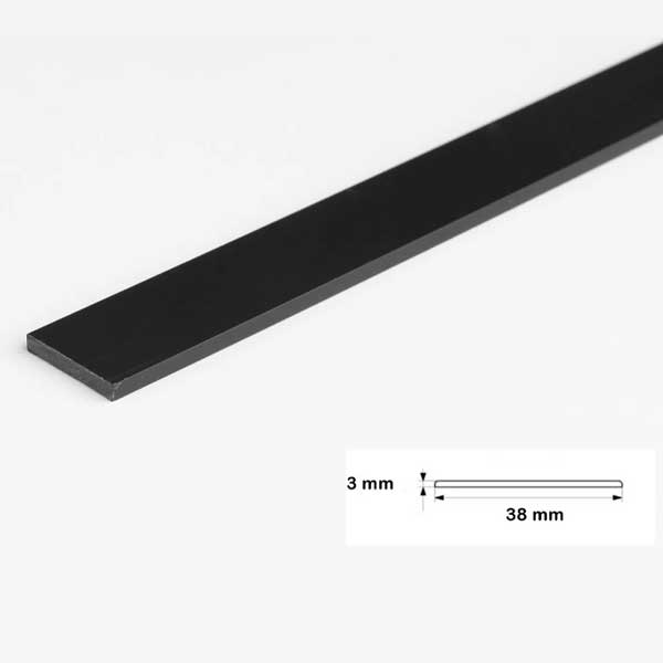 1 Metre Durable PVC Flat Bar in Multiple Sizes