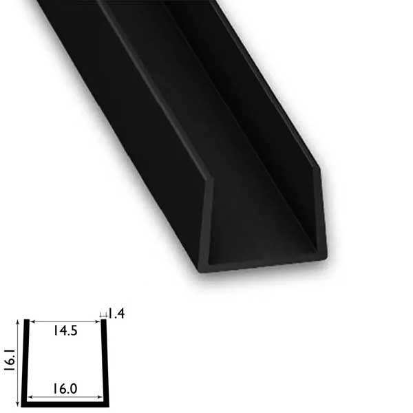 1 Metre PVC Square U Profile Strip