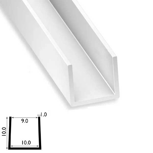 1 Metre PVC Square U Profile Strip