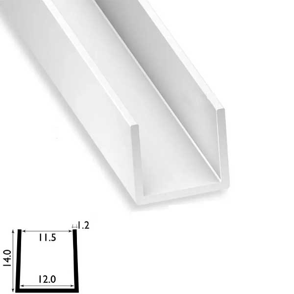 1 Metre PVC Square U Profile Strip