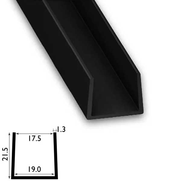 1 Metre PVC Square U Profile Strip
