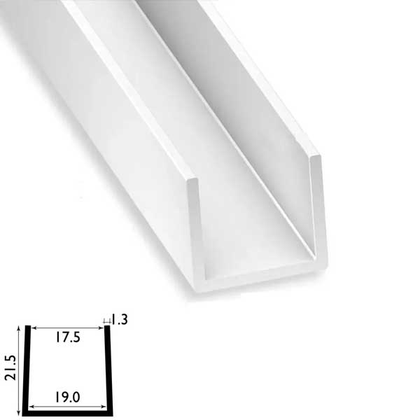1 Metre PVC Square U Profile Strip