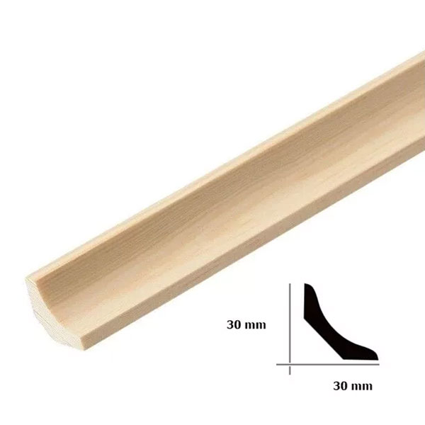 1m Decorative Pine Scotia Trim Wooden Timber Edging Moulding Beading