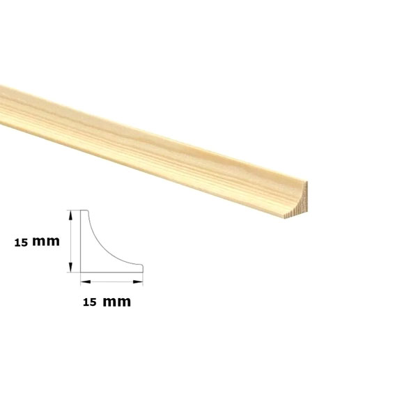 2.4m Wooden Timber Edging Scotia Pine Decorative Trim Moulding Beading 