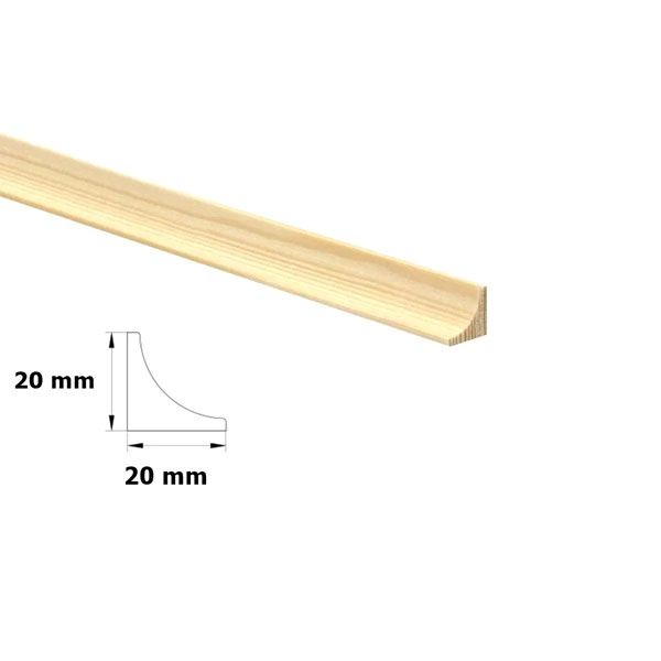 2.4m Wooden Timber Edging Scotia Pine Decorative Trim Moulding Beading 