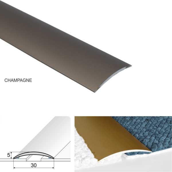 30mm Anodised Aluminium Self Adhesive Door Threshold Floor Trim