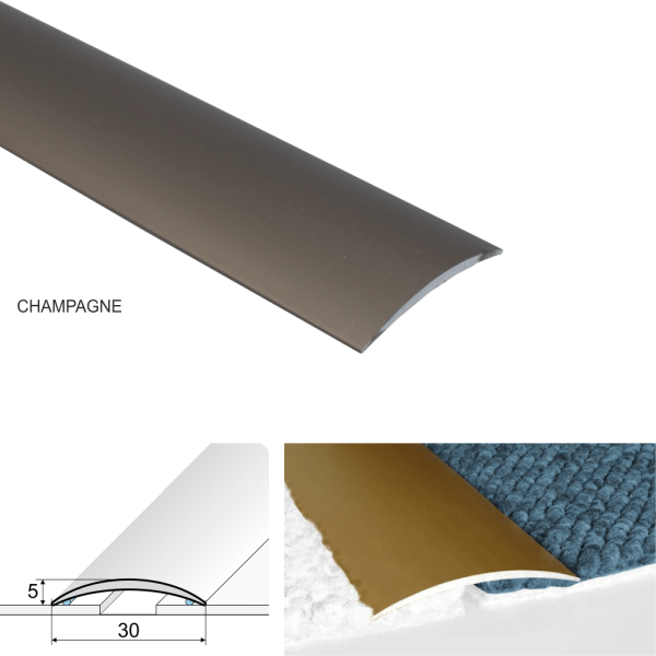 30mm Anodised Aluminium Self Adhesive Door Threshold Floor Trim