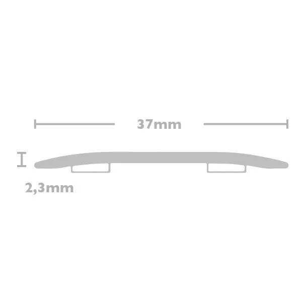 37mm Flat Cover Plate Stick Down Threshold Door Bars Profile Edge Strip For Wood & Tile Flooring