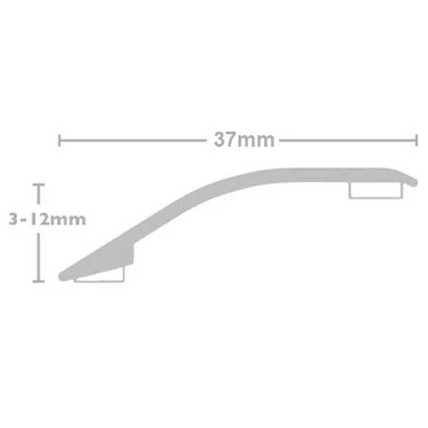 37mm Ramp Reducer Door Bars Profile Edge Strip Plate Stick Down Laminate, Vinyl & Tile 