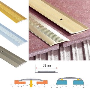 38mm x 1m Aluminium Grooved Floor Trim – Ideal for DIY Projects