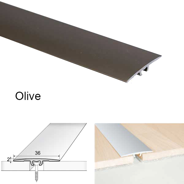 Aluminium Flat Door Threshold A68 36mm Anodised Profile