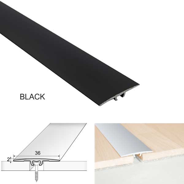 Aluminium Flat Door Threshold A68 36mm Anodised Profile