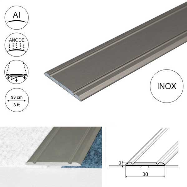 Aluminium Flat Door Threshold Self Adhesive For Wooden, Laminate, Carpet Vinyl Flooring