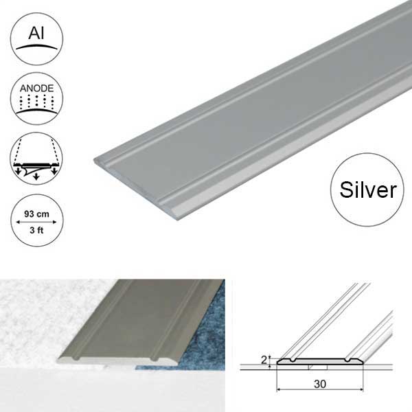 Aluminium Flat Door Threshold Self Adhesive For Wooden, Laminate, Carpet Vinyl Flooring