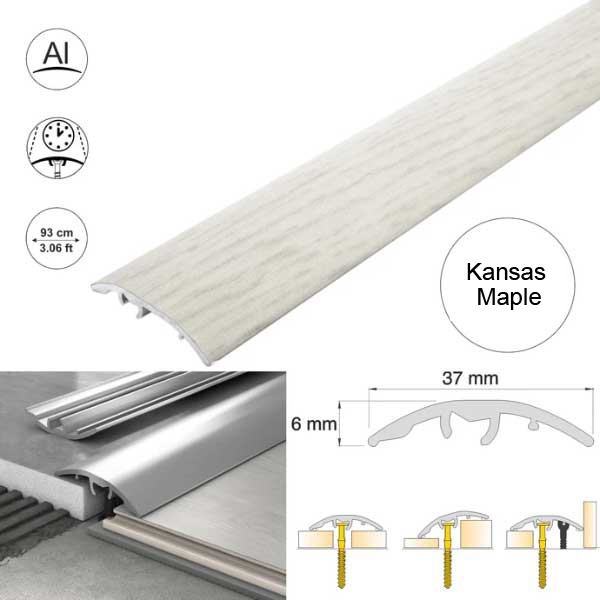 Aluminium Self Adhesive Door Threshold Strip 37mm Wood Effect Floor Trim 