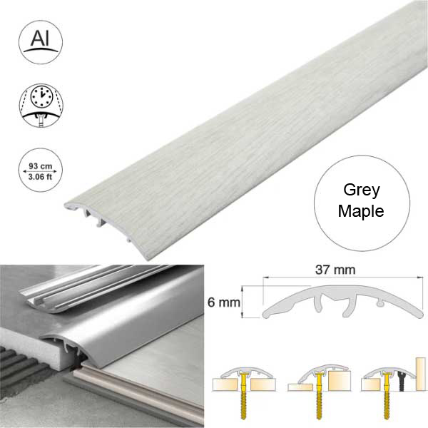 Aluminium Self Adhesive Door Threshold Strip 37mm Wood Effect Floor Trim 