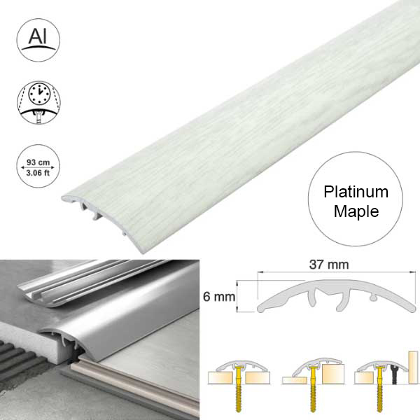 Aluminium Self Adhesive Door Threshold Strip 37mm Wood Effect Floor Trim 