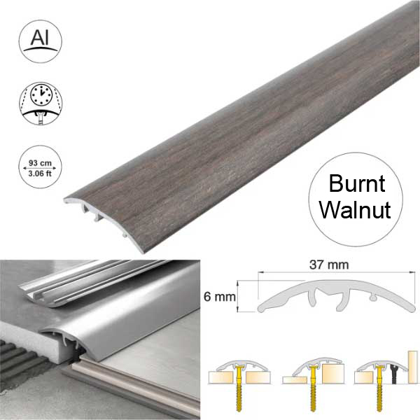 Aluminium Self Adhesive Door Threshold Strip 37mm Wood Effect Floor Trim 