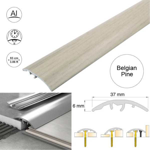 Aluminium Self Adhesive Door Threshold Strip 37mm Wood Effect Floor Trim 