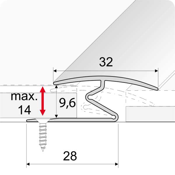 Aluminium Wood Effect Door Thresholds For Vinyl, Carpet, Laminate, Wooden Floors