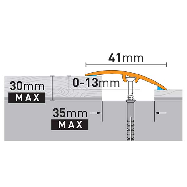 Anodised Aluminium Brushed Door Floor Bar Edge Trim Threshold