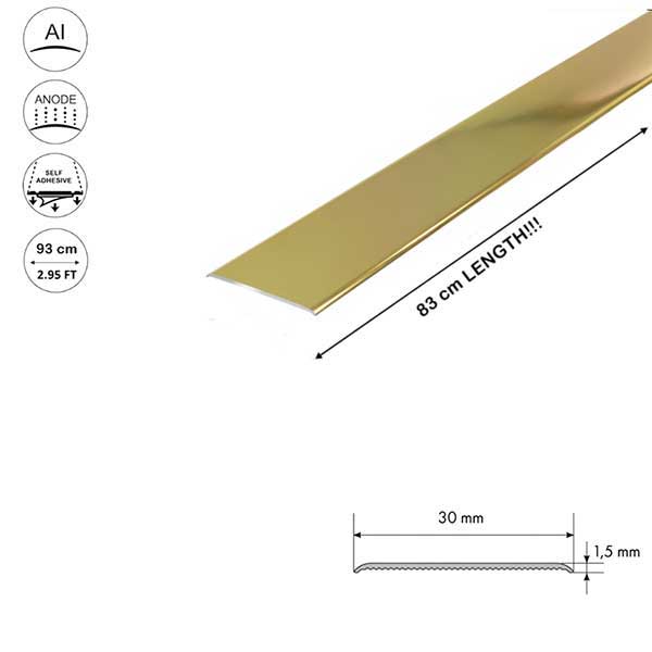 Anodised Aluminium Door Floor Bar Edge Trim Threshold Self Adhesive