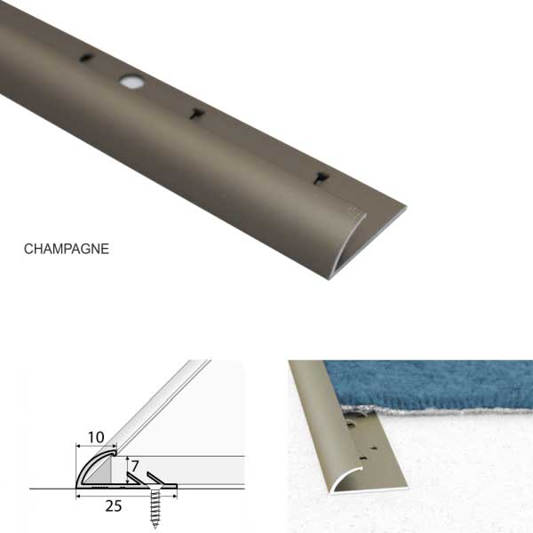 Carpet Profile Joining carpet to vinyl Anodised coated