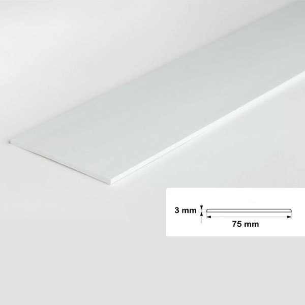  Durable PVC Flat Bar 1m Long Architrave Cover