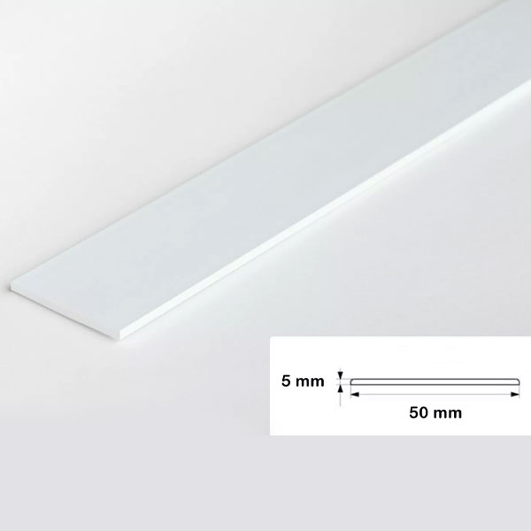  Durable PVC Flat Bar 1m Long Architrave Cover