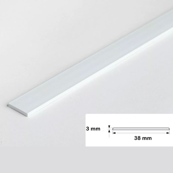  Durable PVC Flat Bar 1m Long Architrave Cover