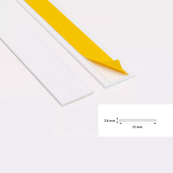 Durable Self Adhesive PVC Flat Architrave Trim - 1m Long