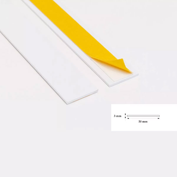 Durable Self Adhesive PVC Flat Architrave Trim - 1m Long