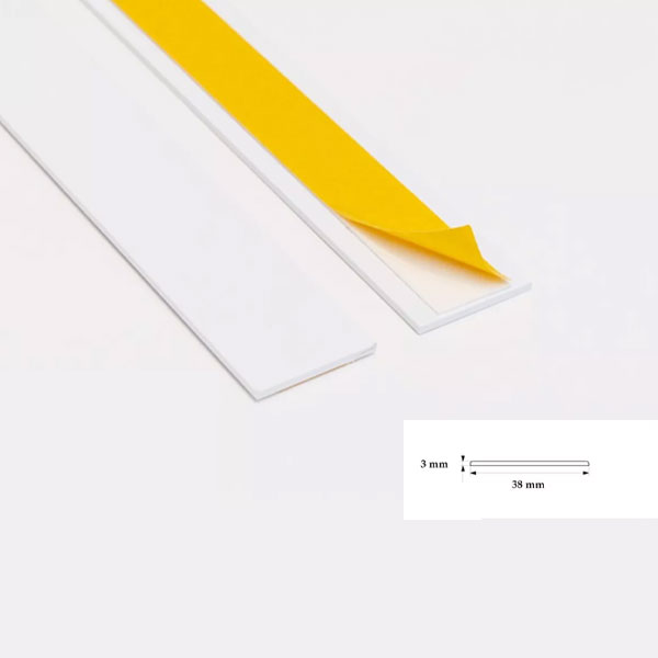 Durable Self Adhesive PVC Flat Architrave Trim - 1m Long