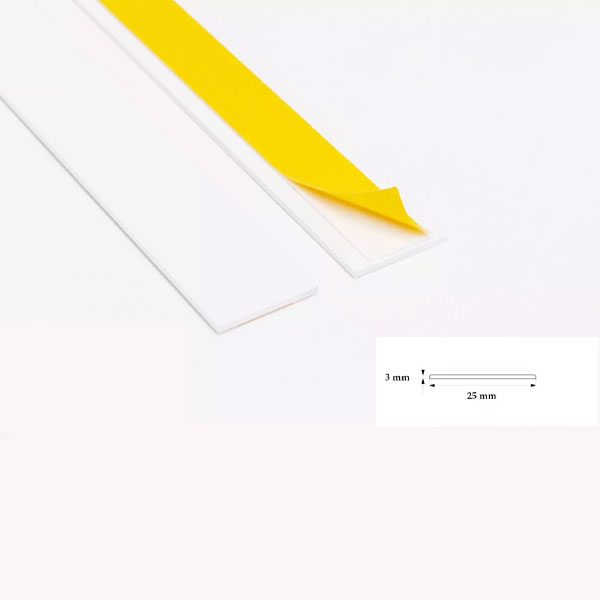 Durable Self Adhesive PVC Flat Architrave Trim - 1m Long