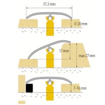 Push In Aluminium Door Bars Threshold Strip Transition Trim Laminate Tiles