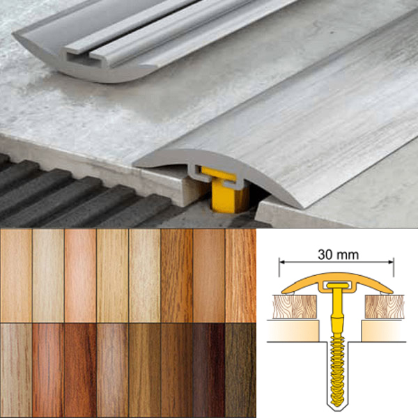 PVC door floor trim30mm Wide for wooden, laminate, carpet, vinyl or tiled floors